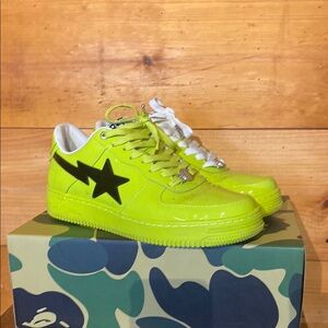 Bape Yellow Sneakers with Black Star